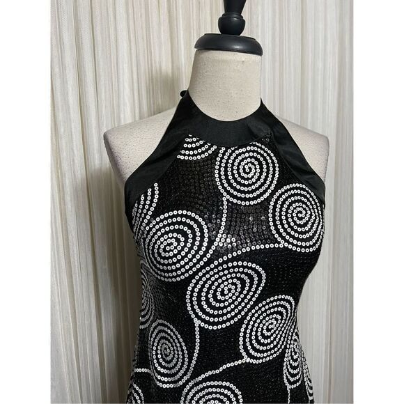 Cache Sequined Party Dress Cocktail Dress Mini Dress Size 2 - Picture 2 of 4